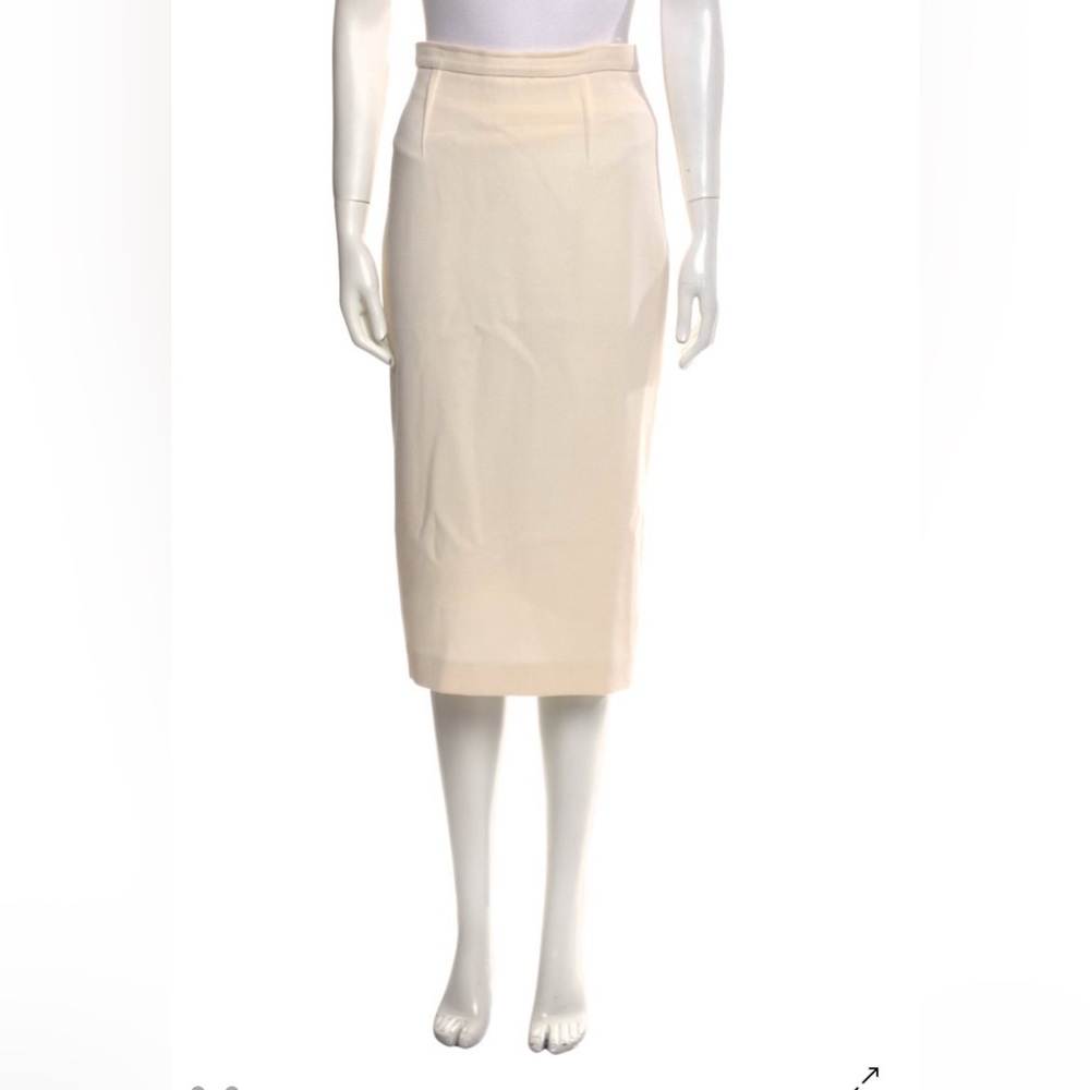 Roland Mouret Elegant Cream Pencil Skirt